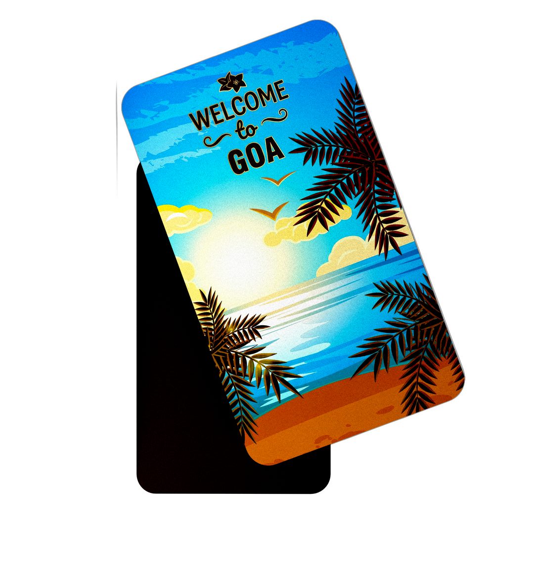 dhcrafts Rectangular Fridge Magnet Goa Multicolor Welcome To Goa Design Pack of 1 (8.6cm x 5.4cm)