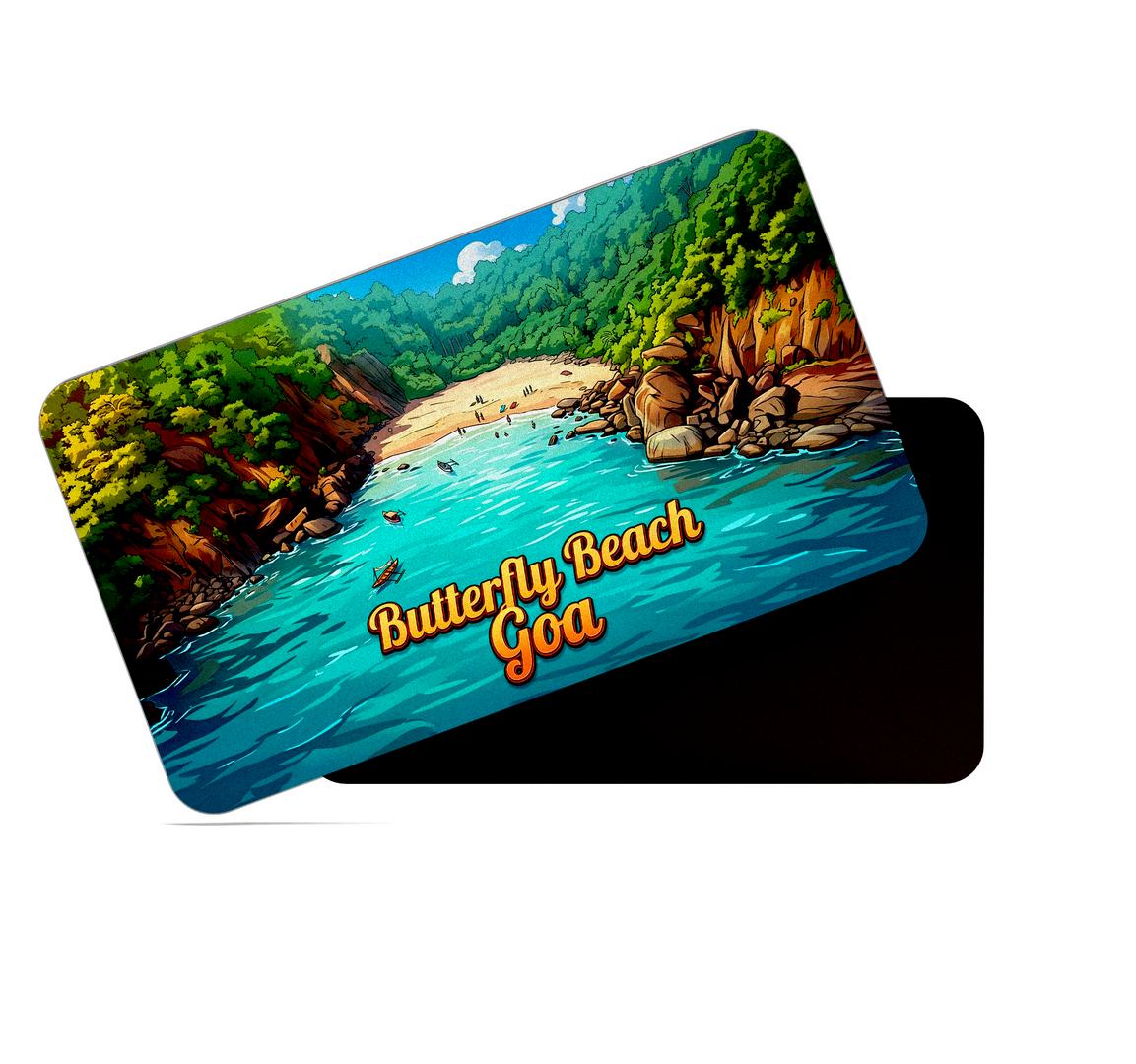 dhcrafts Rectangular Fridge Magnet Goa Multicolor Butterfly Beach Design Pack of 1 (8.6cm x 5.4cm)