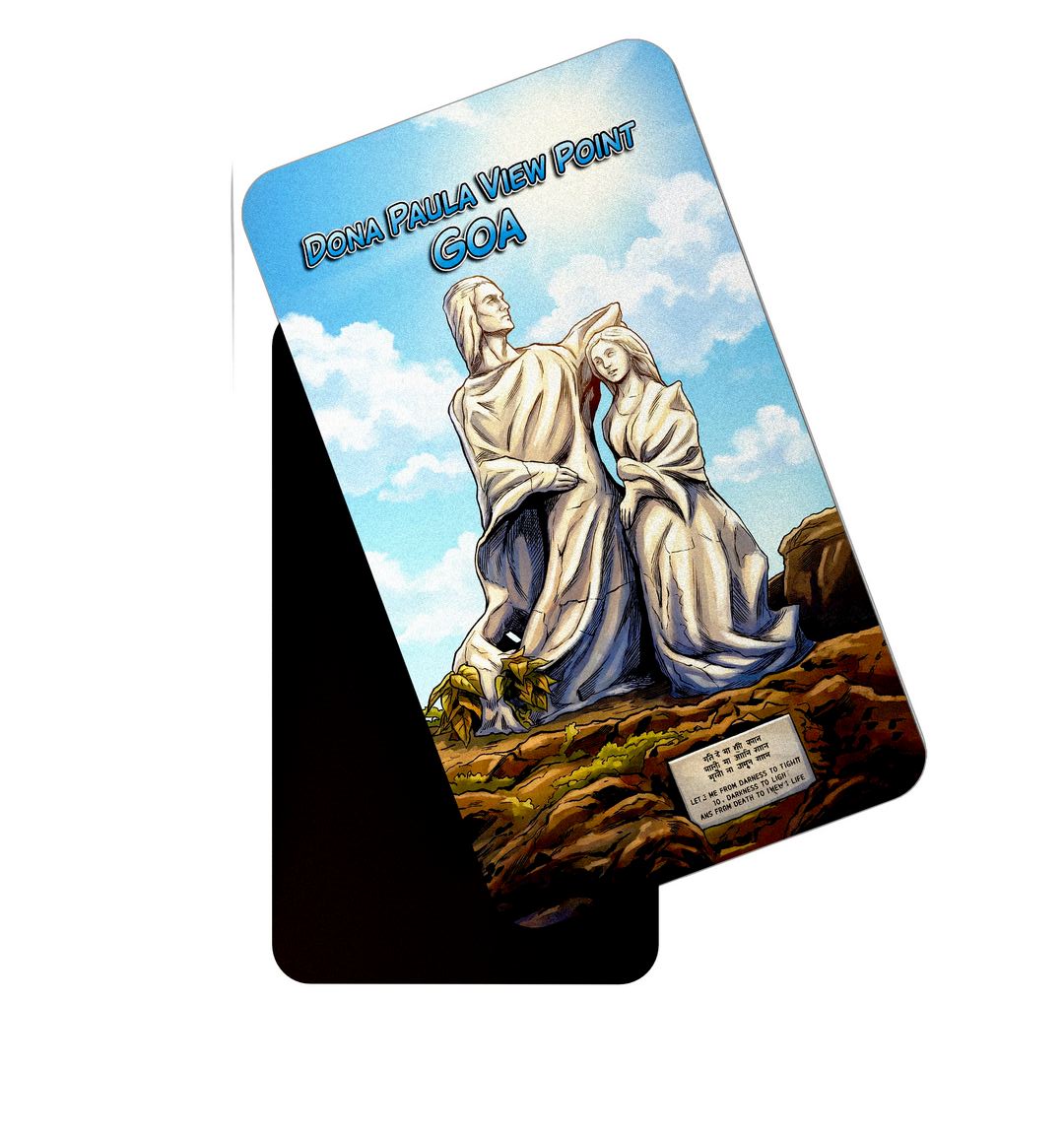 dhcrafts Rectangular Fridge Magnet Goa Multicolor Dona Paula View Point Design Pack of 1 (8.6cm x 5.4cm)