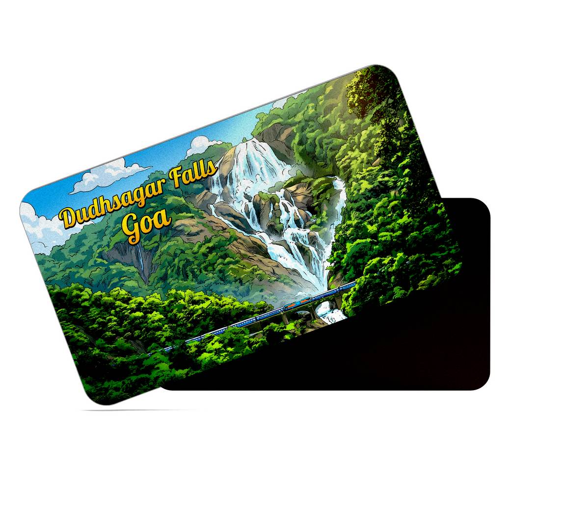 dhcrafts Rectangular Fridge Magnet Goa Multicolor Dudhsagar Falls Design Pack of 1 (8.6cm x 5.4cm)