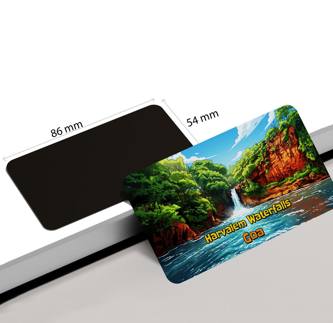 dhcrafts Rectangular Fridge Magnet Goa Multicolor Harvalem Waterfalls Design Pack of 1 (8.6cm x 5.4cm)