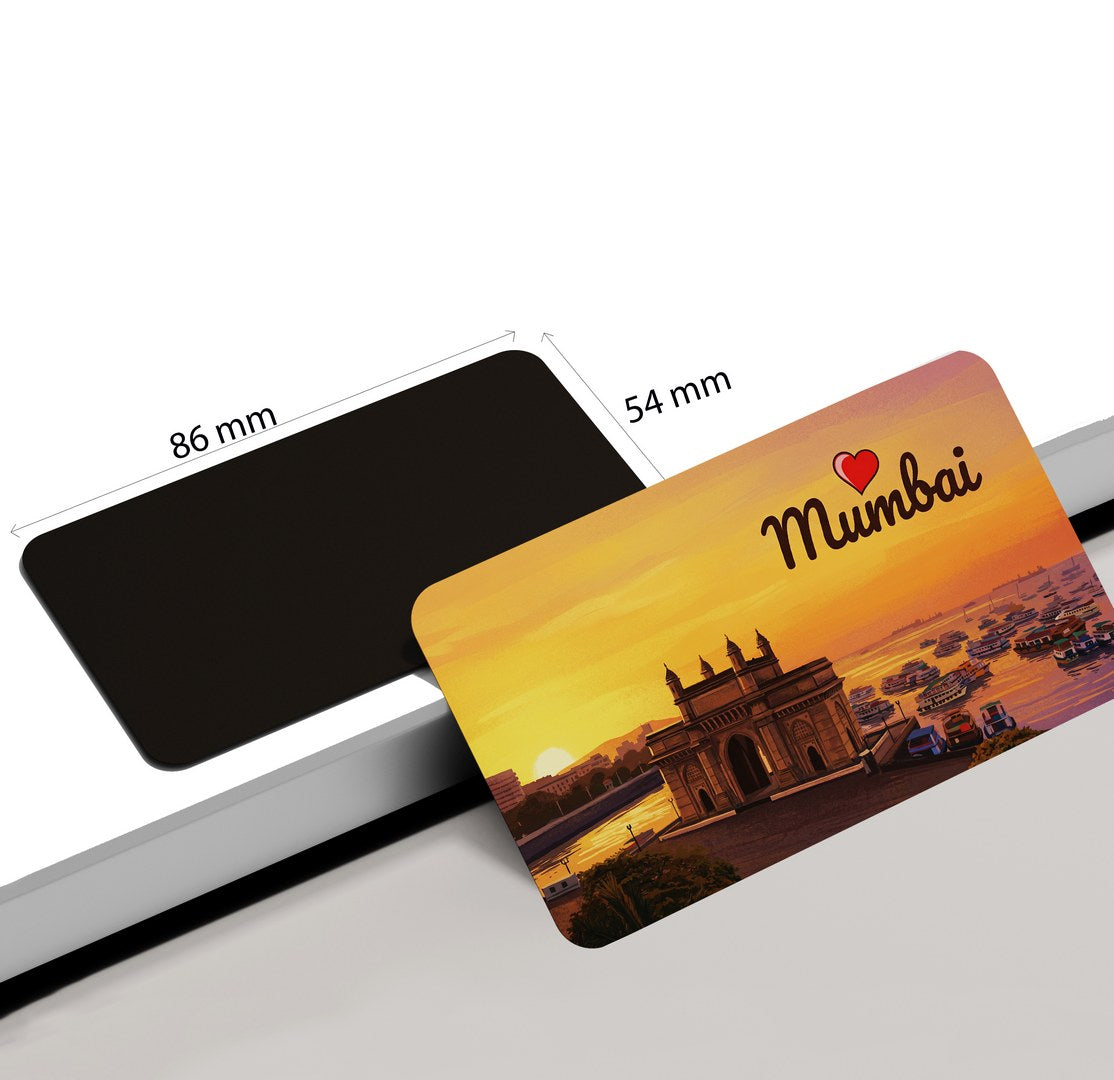 dhcrafts Rectangular Fridge Magnet Multicolor Mumbai Design Pack of 1 (8.6cm x 5.4cm)