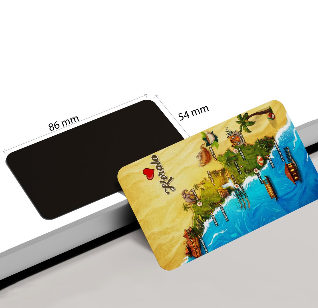 dhcrafts Rectangular Fridge Magnet Multicolor Kerala D1 Design Pack of 1 (8.6cm x 5.4cm)