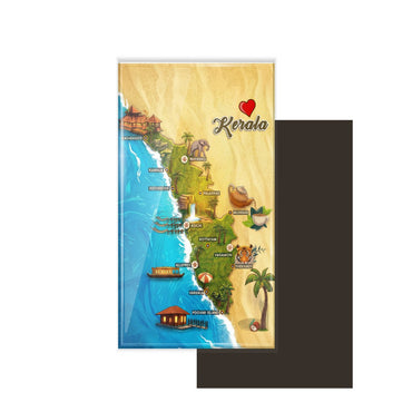 dhcrafts Rectangular Fridge Magnet Multicolor Kerala D1 Design Pack of 1 (8.6cm x 5.4cm)