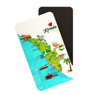 dhcrafts Rectangular Rubber Fridge Magnet / Magnetic Card Multicolor Kerala D1 Design Pack of 1 (8.6cm x 5.4cm)
