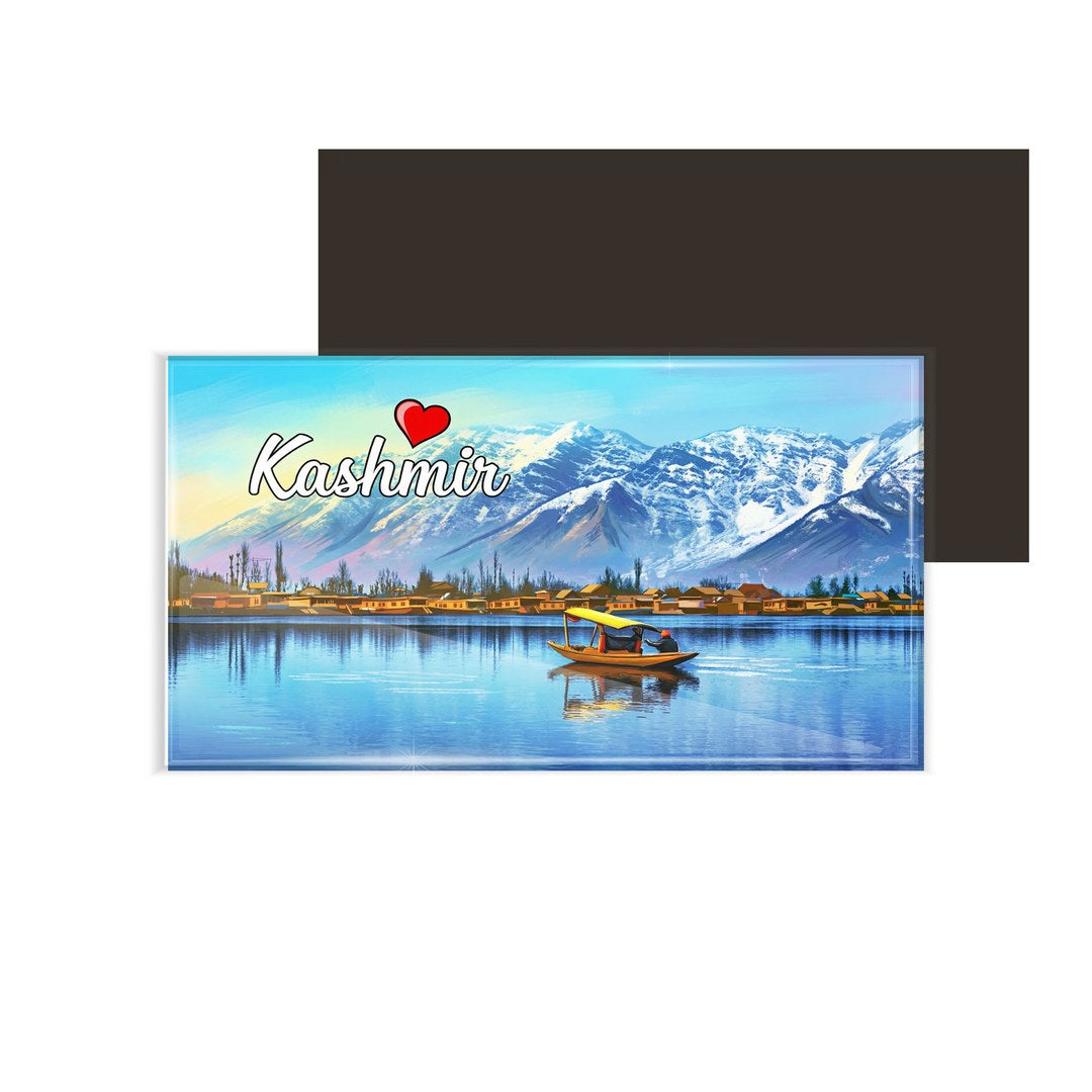dhcrafts Rectangular Fridge Magnet Multicolor Kashmir D1 Design Pack of 1 (8.6cm x 5.4cm)