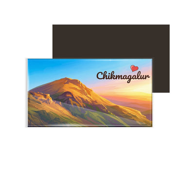 dhcrafts Rectangular Fridge Magnet Multicolor Karnataka Chikmangalur D5 Design Pack of 1 (8.6cm x 5.4cm)