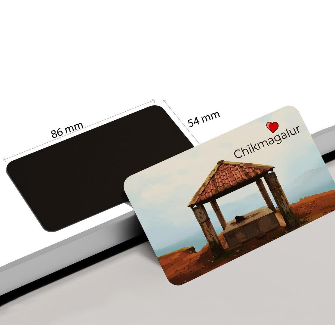 dhcrafts Rectangular Fridge Magnet Multicolor Karnataka Chikmangalur D6 Design Pack of 1 (8.6cm x 5.4cm)