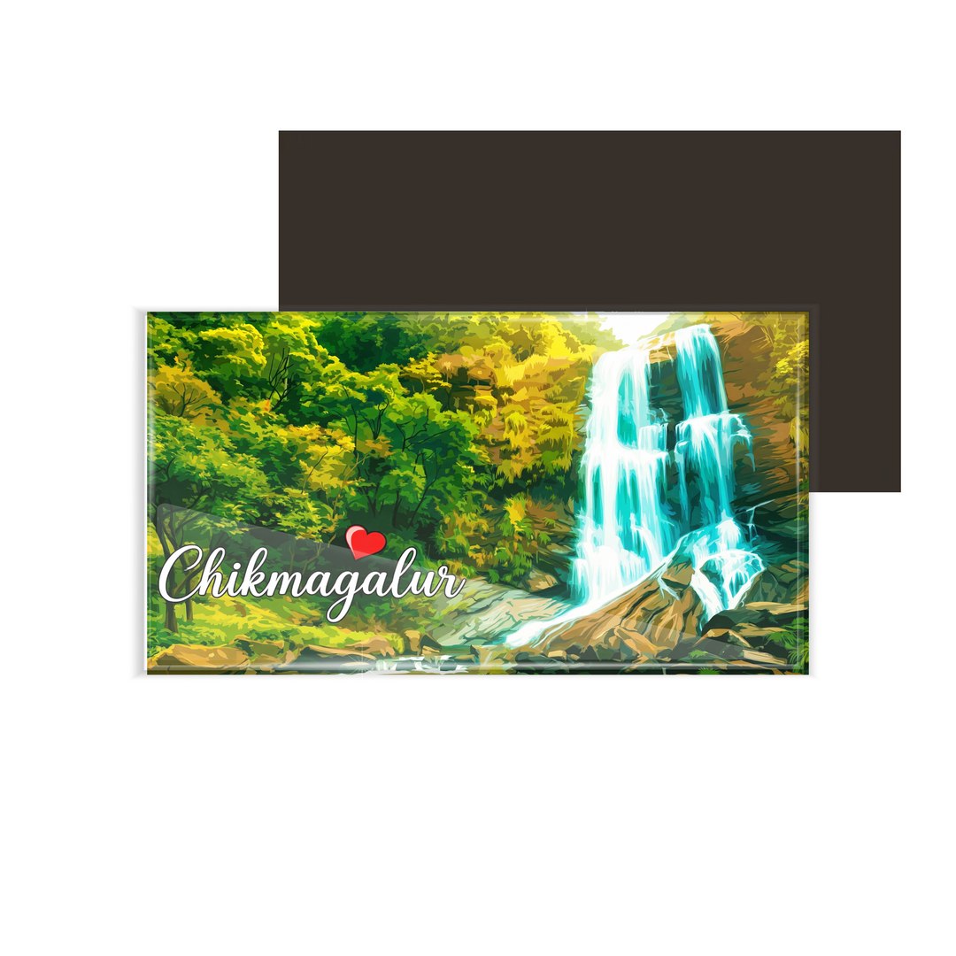 dhcrafts Rectangular Fridge Magnet Multicolor Karnataka Chikmangalur D8 Design Pack of 1 (8.6cm x 5.4cm)