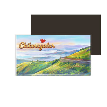 dhcrafts Rectangular Fridge Magnet Multicolor Karnataka Chikmangalur D11 Design Pack of 1 (8.6cm x 5.4cm)
