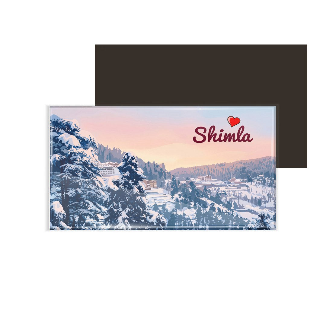dhcrafts Rectangular Fridge Magnet Multicolor Himachal Pradesh Shimla D3 Design Pack of 1 (8.6cm x 5.4cm)