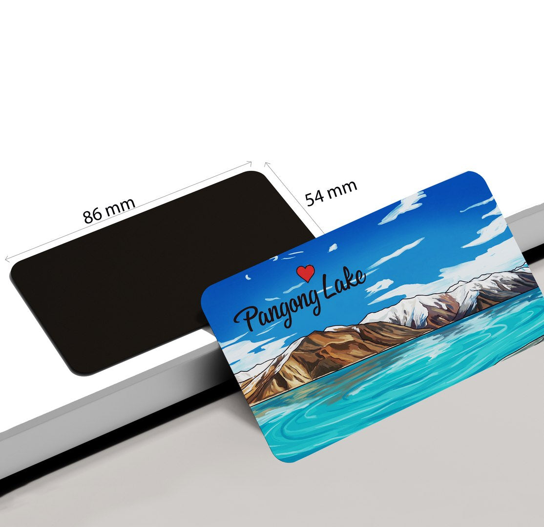 dhcrafts Rectangular Fridge Magnet Multicolor Ladakh Pangong Lake Design Pack of 1 (8.6cm x 5.4cm)