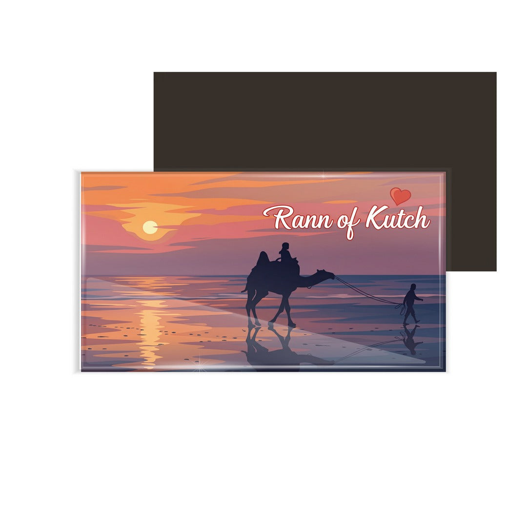 dhcrafts Rectangular Fridge Magnet Multicolor Gujarat Rann of Kutch Design Pack of 1 (8.6cm x 5.4cm)