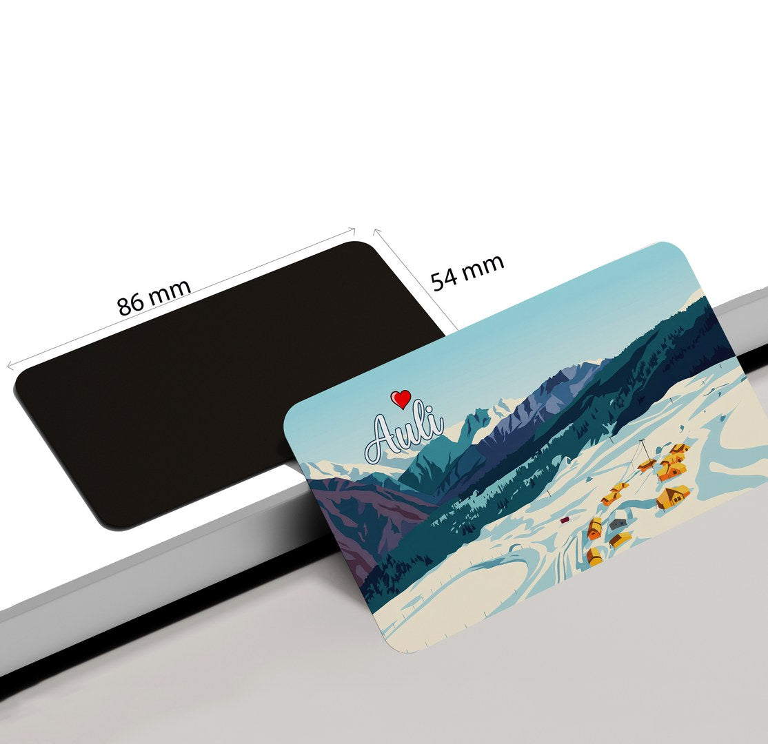 dhcrafts Rectangular Fridge Magnet Multicolor Uttarakhand Auli Design Pack of 1 (8.6cm x 5.4cm)