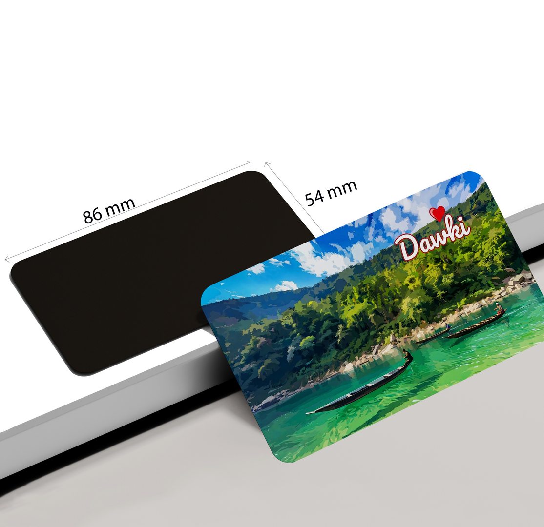 dhcrafts Rectangular Fridge Magnet Multicolor Meghalaya Dawki Design Pack of 1 (8.6cm x 5.4cm)