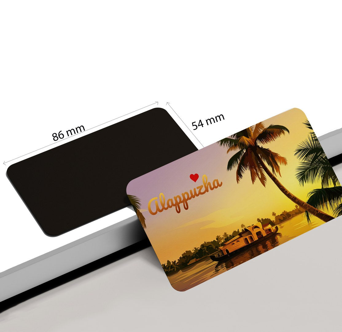 dhcrafts Rectangular Fridge Magnet Multicolor Kerala Alappuzha Design Pack of 1 (8.6cm x 5.4cm)
