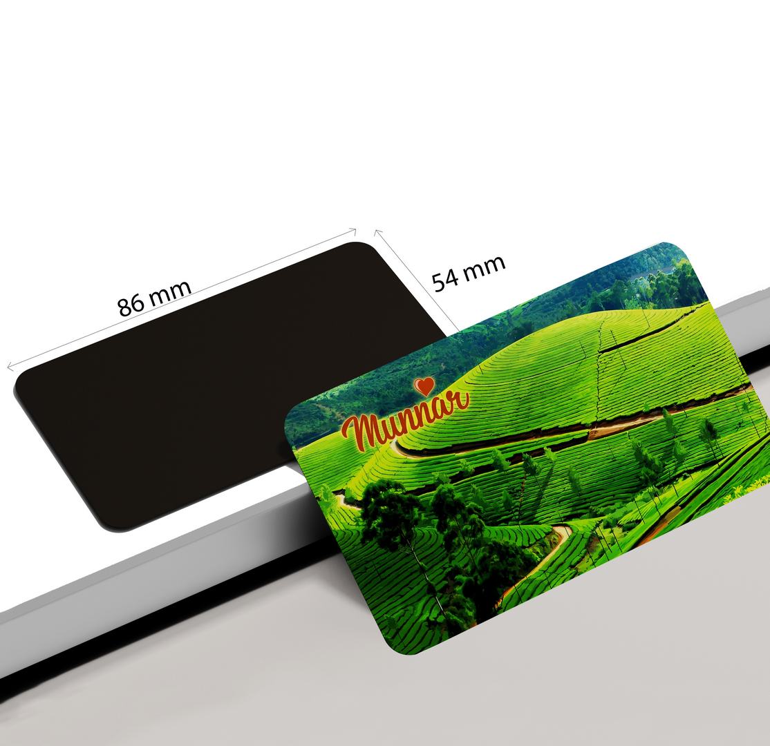 dhcrafts Rectangular Fridge Magnet Multicolor Kerala Munnar Design Pack of 1 (8.6cm x 5.4cm)