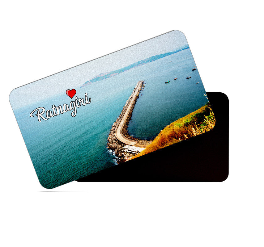 dhcrafts Rectangular Rubber Fridge Magnet / Magnetic Card Multicolor Maharashtra Ratnagiri Design Pack of 1 (8.6cm x 5.4cm)