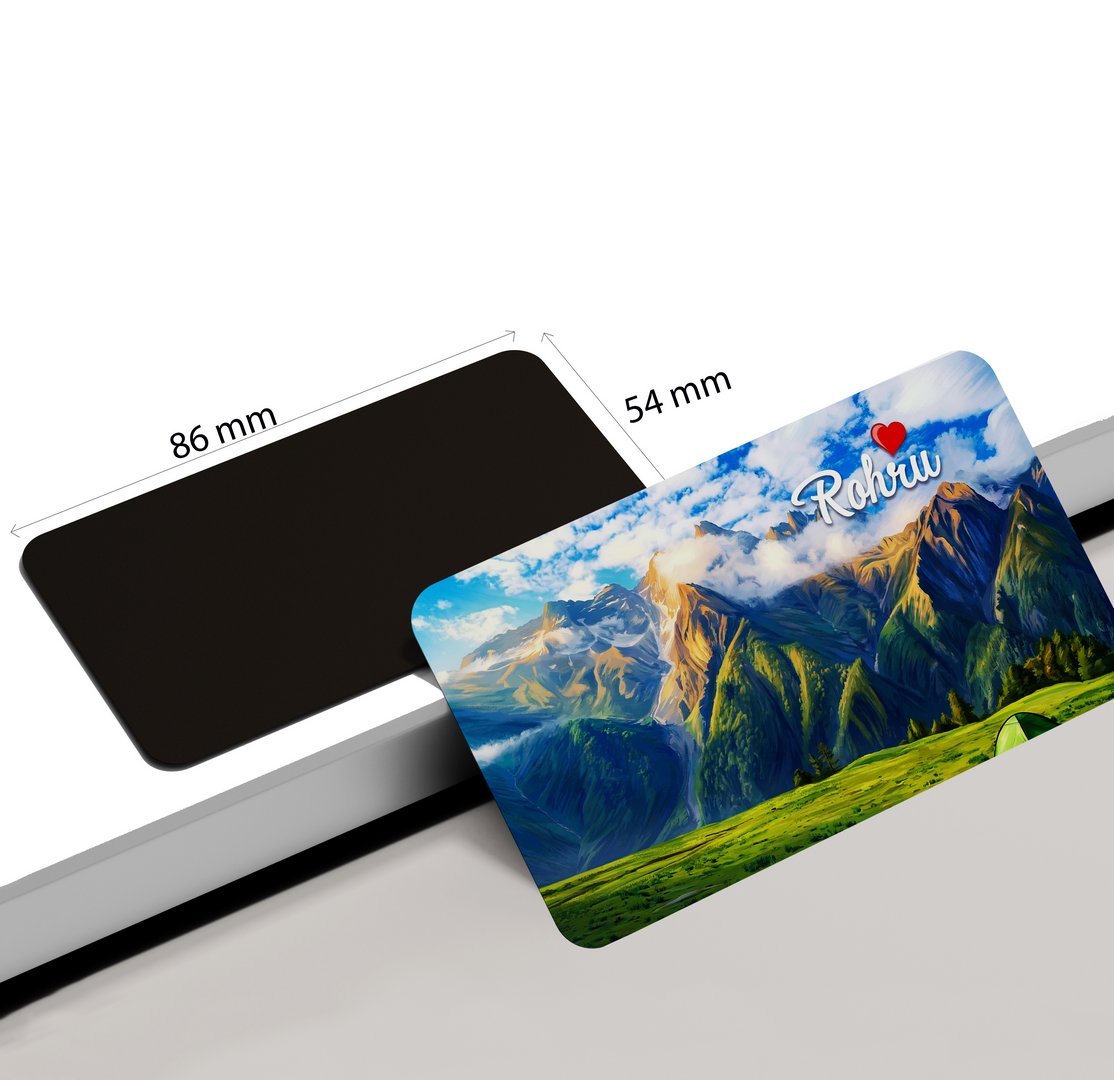 dhcrafts Rectangular Fridge Magnet Multicolor Himachal Pradesh Rohru Design Pack of 1 (8.6cm x 5.4cm)