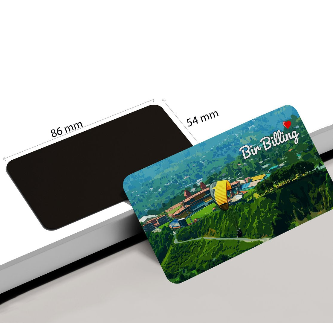 dhcrafts Rectangular Fridge Magnet Multicolor Himachal Pradesh Bir Billing Design Pack of 1 (8.6cm x 5.4cm)