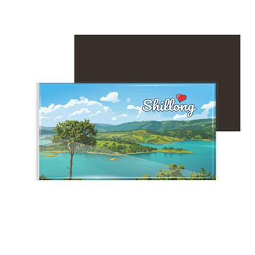 dhcrafts Rectangular Fridge Magnet Multicolor Meghalaya Shillong Design Pack of 1 (8.6cm x 5.4cm)