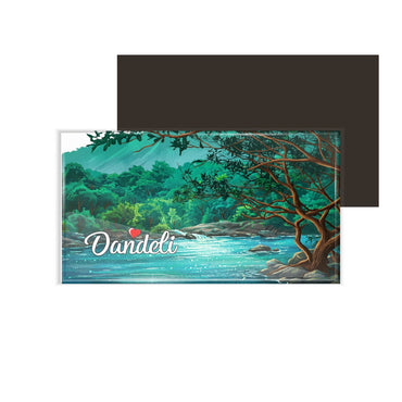 dhcrafts Rectangular Fridge Magnet Multicolor Karnataka Dandeli Design Pack of 1 (8.6cm x 5.4cm)