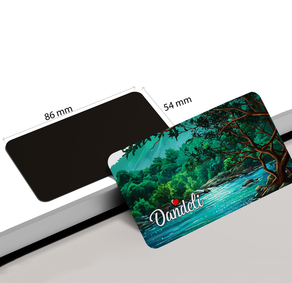 dhcrafts Rectangular Fridge Magnet Multicolor Karnataka Dandeli Design Pack of 1 (8.6cm x 5.4cm)