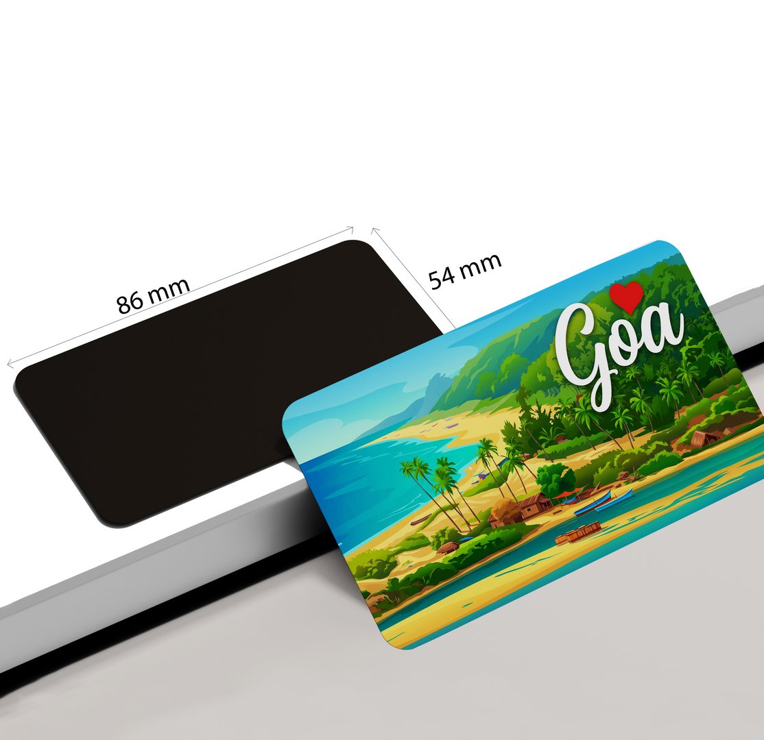 dhcrafts Rectangular Fridge Magnet Multicolor Goa Design Pack of 1 (8.6cm x 5.4cm)