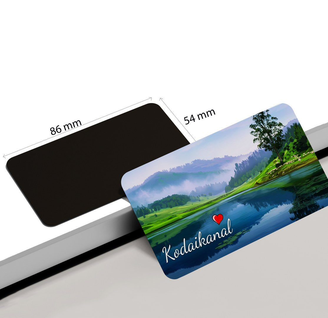 dhcrafts Rectangular Fridge Magnet Multicolor Tamil Nadu Kodaikanal D1 Design Pack of 1 (8.6cm x 5.4cm)