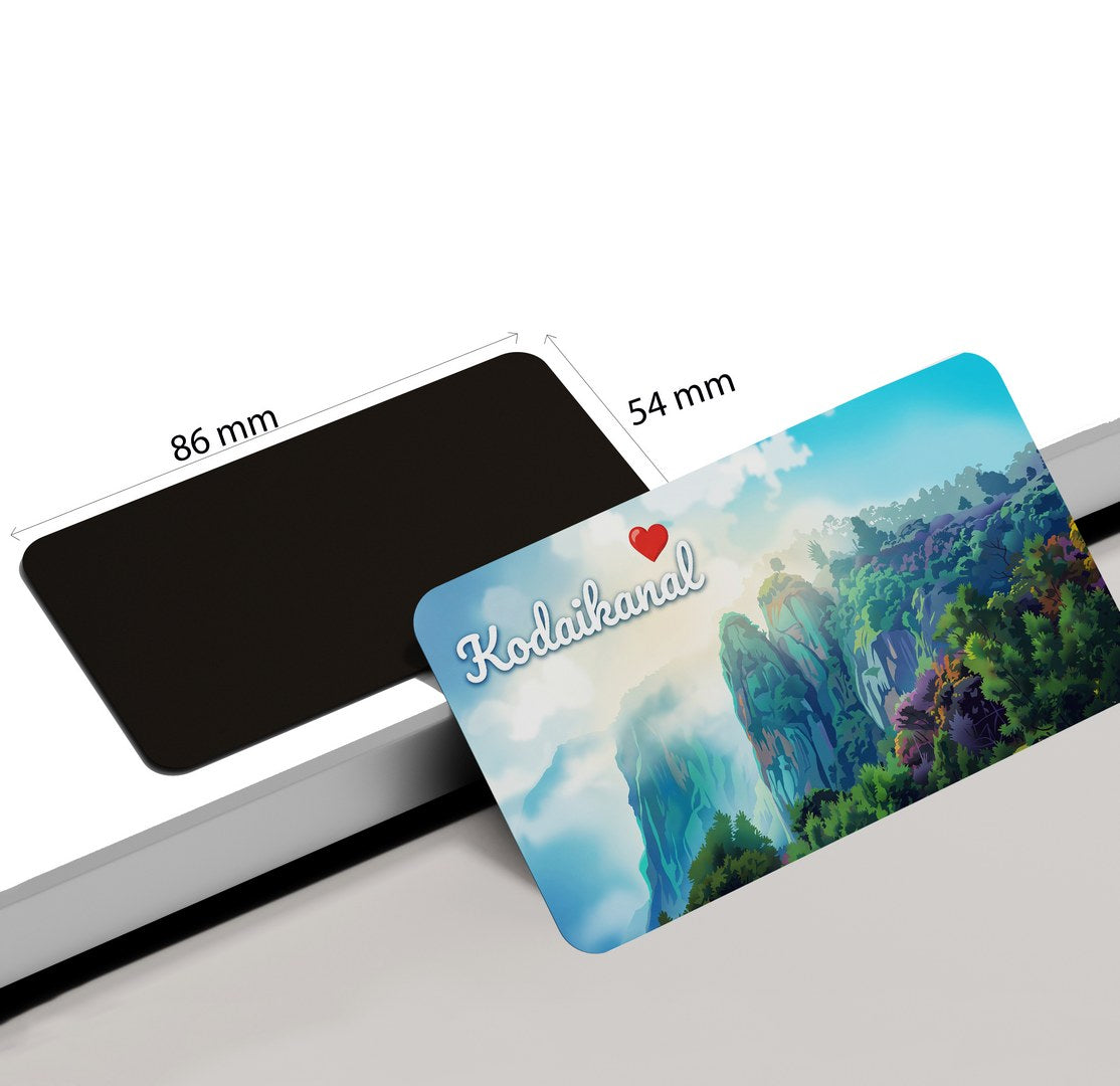 dhcrafts Rectangular Fridge Magnet Multicolor Tamil Nadu Kodaikanal D2 Design Pack of 1 (8.6cm x 5.4cm)