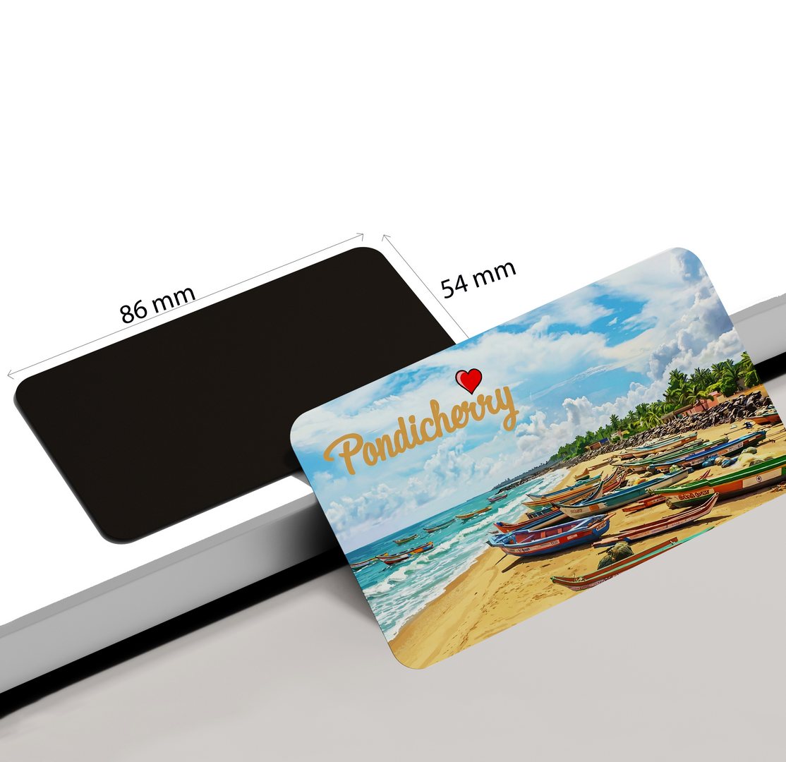 dhcrafts Rectangular Fridge Magnet Multicolor Tamil Nadu Pndicherry D2 Design Pack of 1 (8.6cm x 5.4cm)