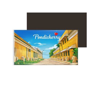 dhcrafts Rectangular Fridge Magnet Multicolor Tamil Nadu Pndicherry D3 Design Pack of 1 (8.6cm x 5.4cm)
