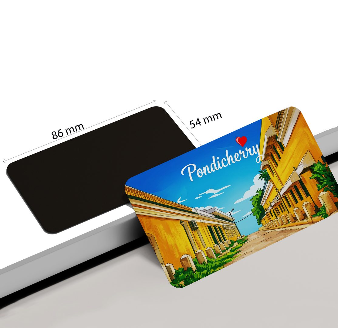 dhcrafts Rectangular Fridge Magnet Multicolor Tamil Nadu Pndicherry D3 Design Pack of 1 (8.6cm x 5.4cm)
