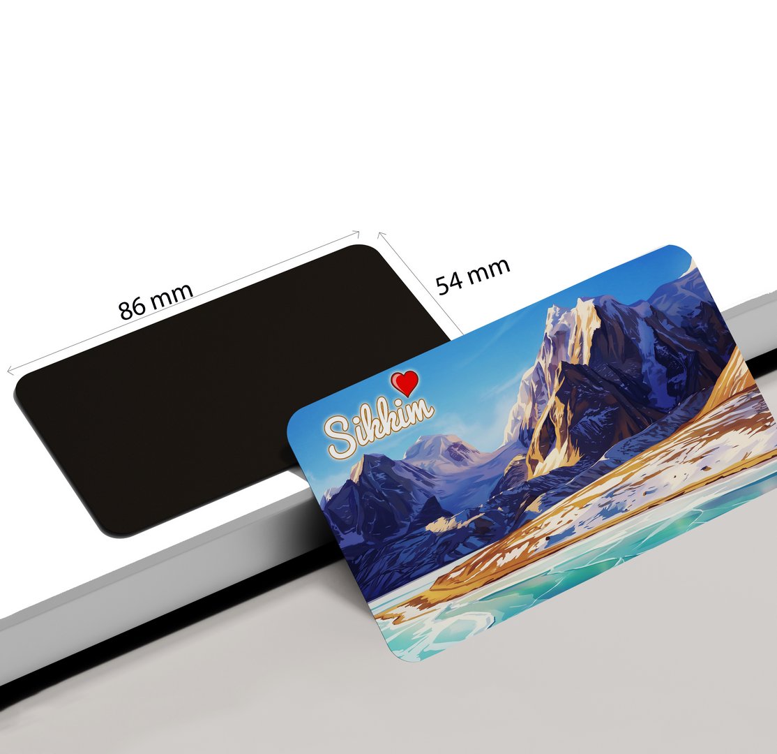dhcrafts Rectangular Fridge Magnet Multicolor Sikkim D2 Design Pack of 1 (8.6cm x 5.4cm)