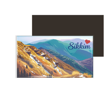 dhcrafts Rectangular Fridge Magnet Multicolor Sikkim D4 Design Pack of 1 (8.6cm x 5.4cm)