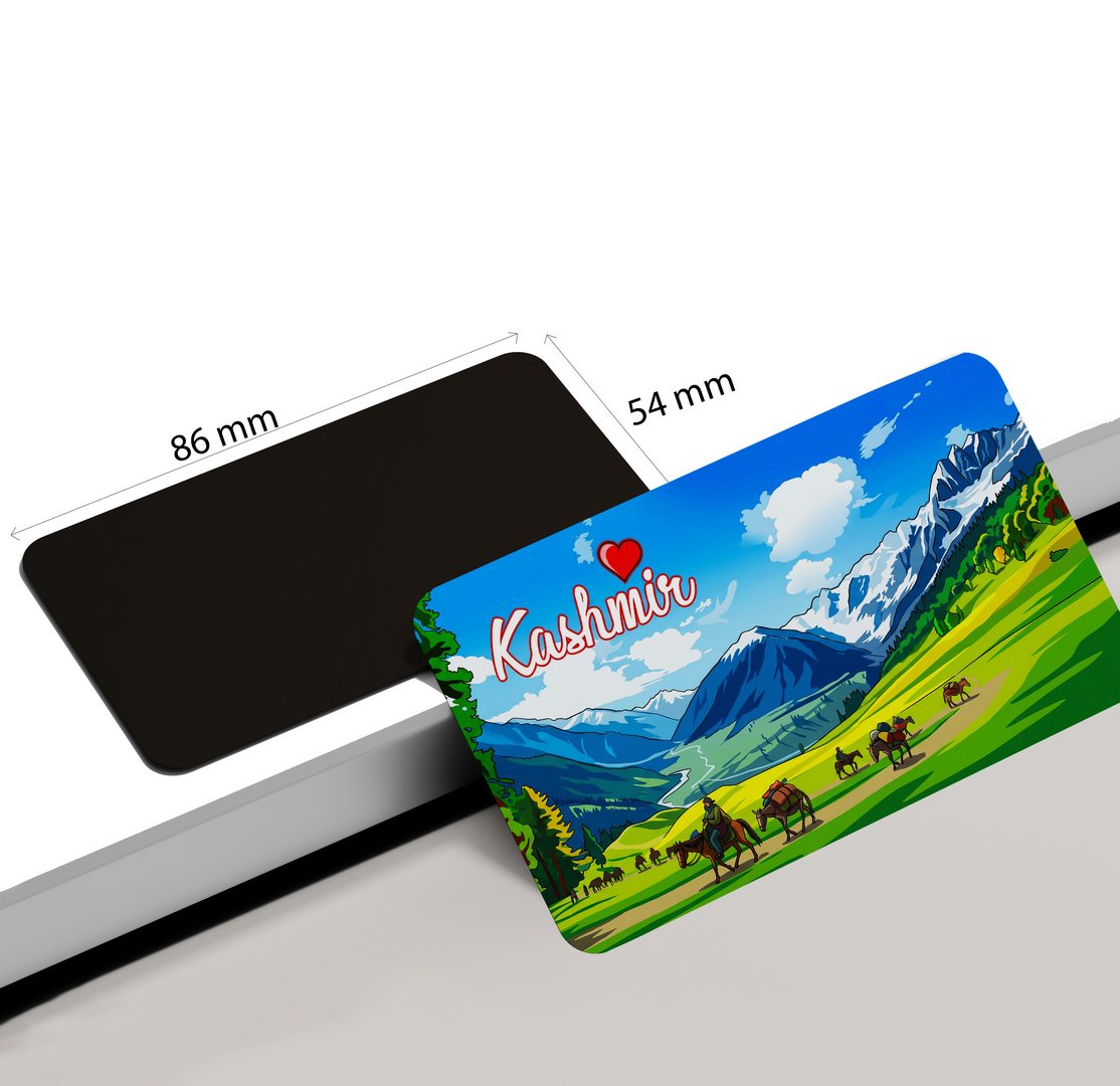 dhcrafts Rectangular Fridge Magnet Multicolor Kashmir D2 Design Pack of 1 (8.6cm x 5.4cm)