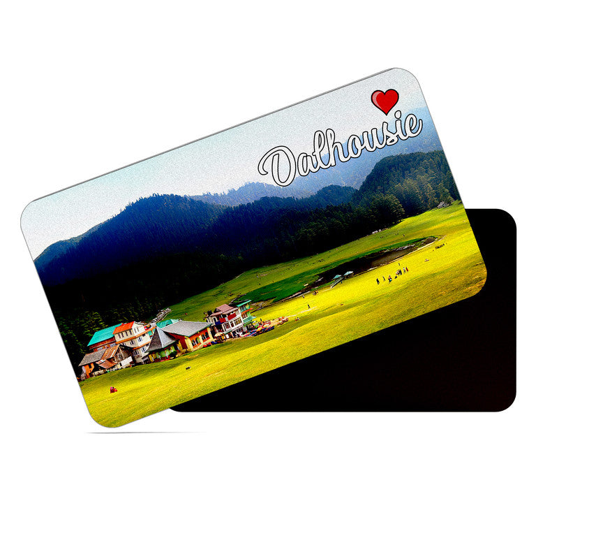 dhcrafts Rectangular Rubber Fridge Magnet / Magnetic Card Multicolor Himachal Pradesh Dalhousie D2 Design Pack of 1 (8.6cm x 5.4cm)