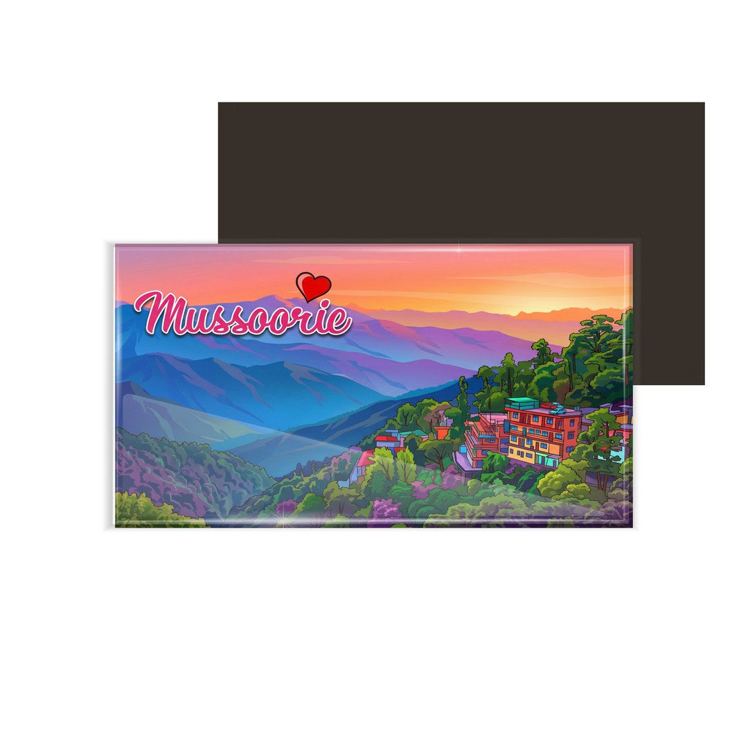 dhcrafts Rectangular Fridge Magnet Multicolor Himachal Pradesh Mussoorie D2 Design Pack of 1 (8.6cm x 5.4cm)