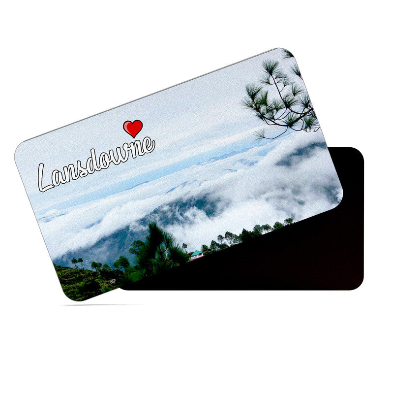 dhcrafts Rectangular Rubber Fridge Magnet / Magnetic Card Multicolor Uttarakhand Lansdowne D2 Design Pack of 1 (8.6cm x 5.4cm)