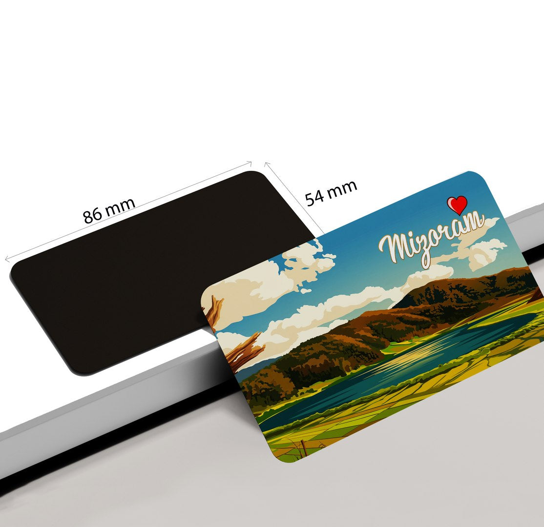 dhcrafts Rectangular Fridge Magnet Multicolor Mizoram Design Pack of 1 (8.6cm x 5.4cm)