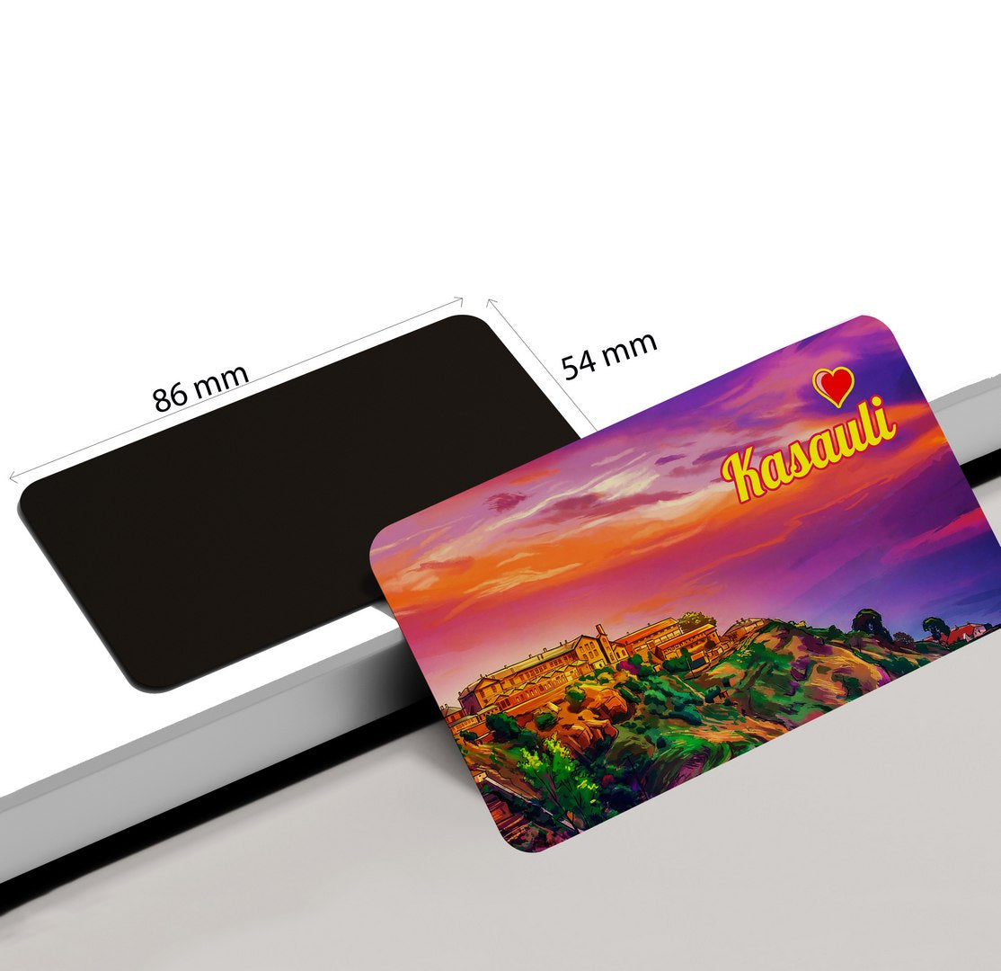 dhcrafts Rectangular Fridge Magnet Multicolor Himachal Pradesh Kasauli Design Pack of 1 (8.6cm x 5.4cm)