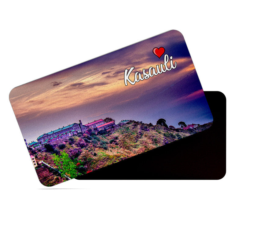 dhcrafts Rectangular Rubber Fridge Magnet / Magnetic Card Multicolor Himachal Pradesh Kasauli Design Pack of 1 (8.6cm x 5.4cm)