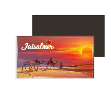 dhcrafts Rectangular Fridge Magnet Multicolor Rajasthan Jaisalmer Design Pack of 1 (8.6cm x 5.4cm)