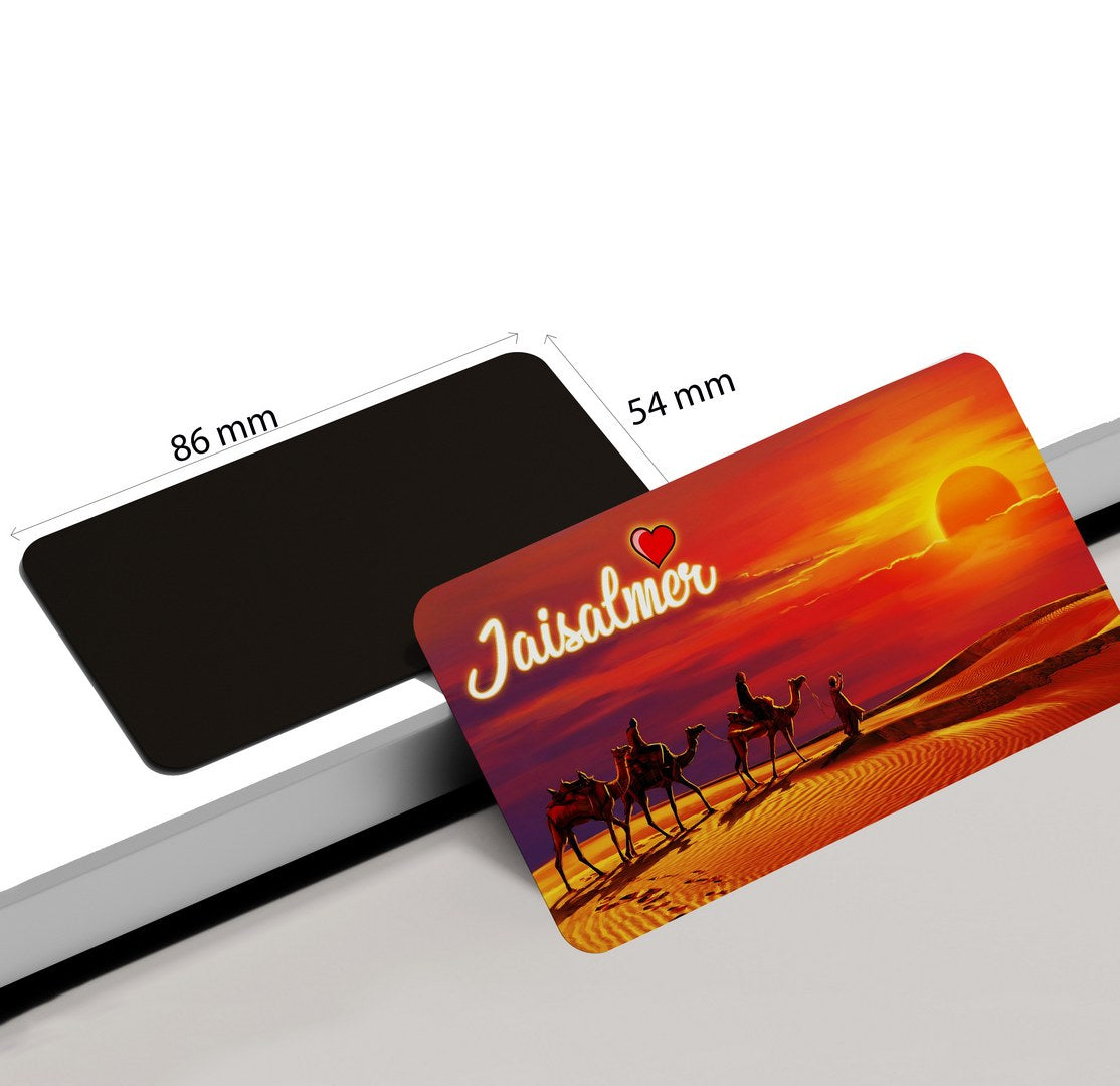 dhcrafts Rectangular Fridge Magnet Multicolor Rajasthan Jaisalmer Design Pack of 1 (8.6cm x 5.4cm)