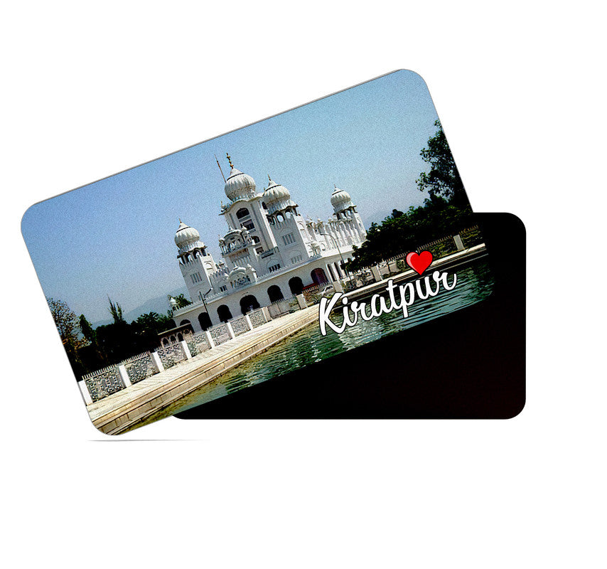 dhcrafts Rectangular Rubber Fridge Magnet / Magnetic Card Multicolor Punjab Kiratpur Design Pack of 1 (8.6cm x 5.4cm)
