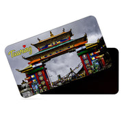 dhcrafts Rectangular Rubber Fridge Magnet / Magnetic Card Multicolor Arunachal Pradesh Tawang Design Pack of 1 (8.6cm x 5.4cm)