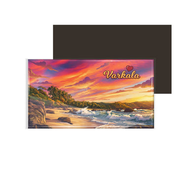dhcrafts Rectangular Fridge Magnet Multicolor Kerala Varkala Design Pack of 1 (8.6cm x 5.4cm)