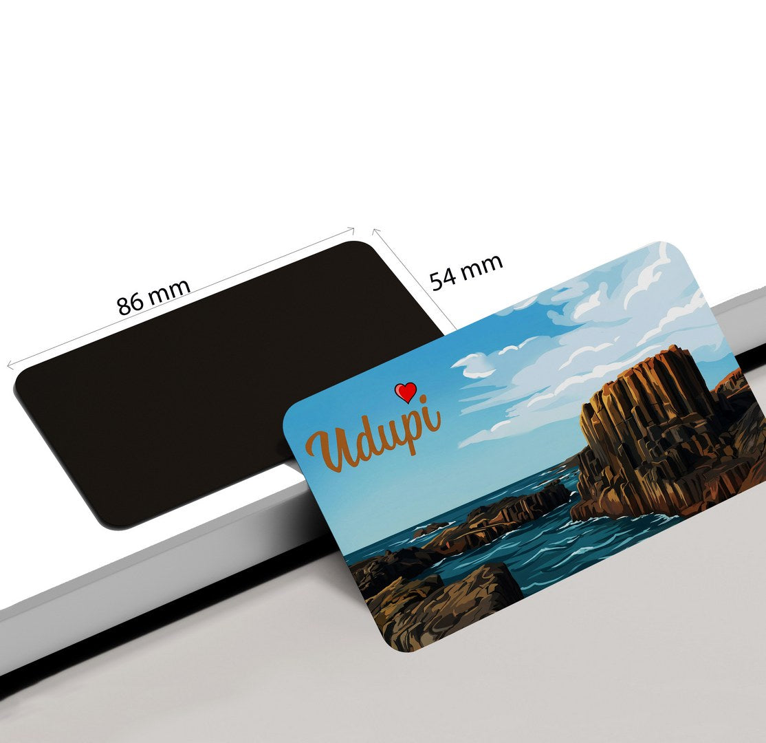 dhcrafts Rectangular Fridge Magnet Multicolor Karnataka Udupi D1 Design Pack of 1 (8.6cm x 5.4cm)