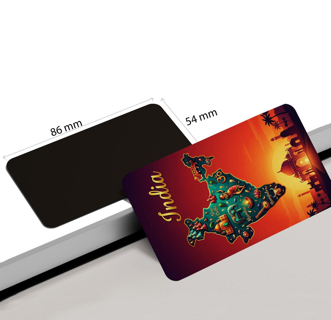 dhcrafts Rectangular Fridge Magnet Multicolor India Design Pack of 1 (8.6cm x 5.4cm)