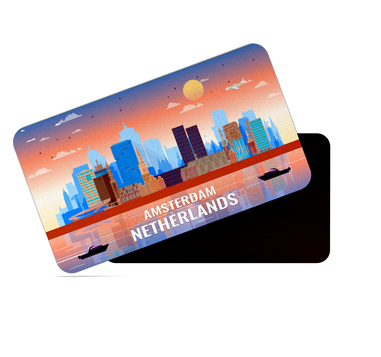 dhcrafts Rectangular Fridge Magnet Multicolor Neithrlands Amsterdam Design Pack of 1 (8.6cm x 5.4cm)